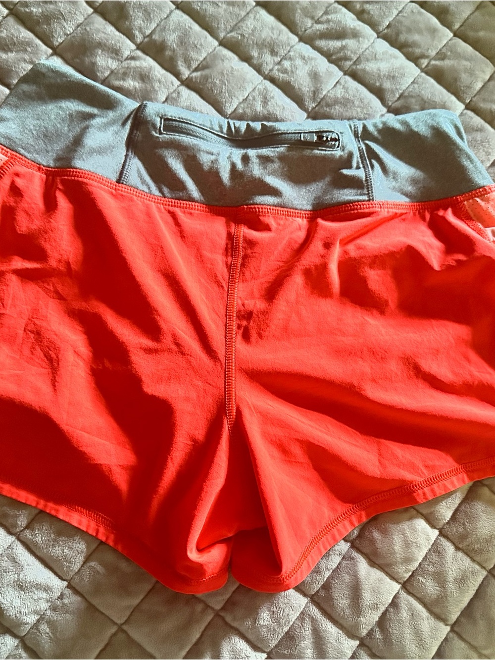 Athleta Coral Athletic Shorts with Gray Waistband